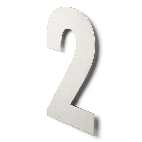 Intersteel Huisnummer 2 | Intersteel | 30 cm (XL, Geborsteld RVS) 0035402112 K010808108 - 1