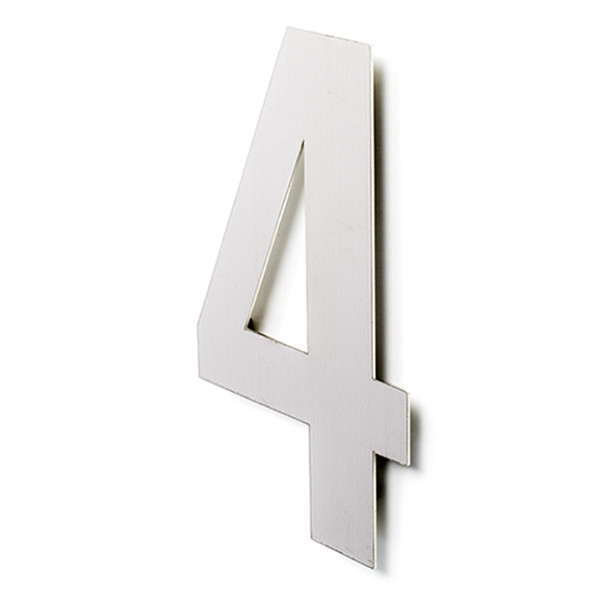 Intersteel Huisnummer 4 | Intersteel | 30 cm (XL, Geborsteld RVS) 0035402114 K010808110 - 1