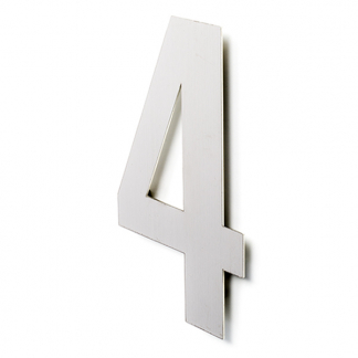 Intersteel Huisnummer 4 | Intersteel | 30 cm (XL, Geborsteld RVS) 0035402114 K010808110