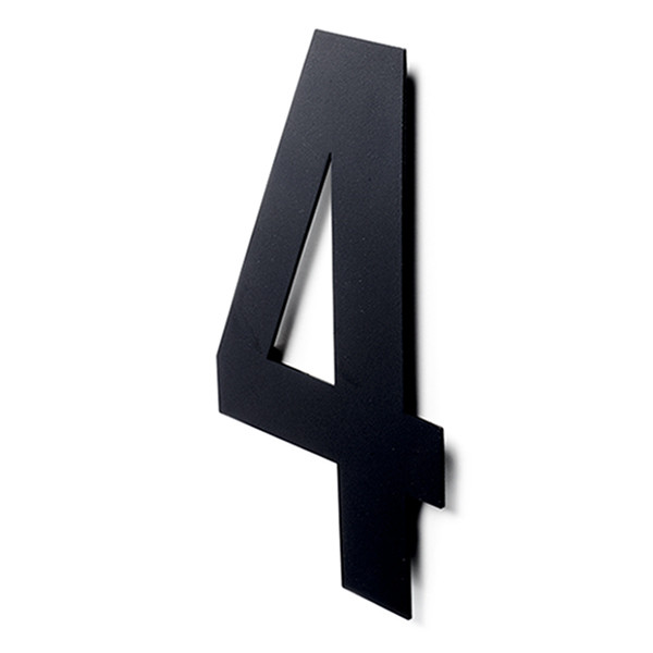 Intersteel Huisnummer 4 | Intersteel | 30 cm (XL, RVS, Mat Zwart) 0023.402114 K010808090 - 1