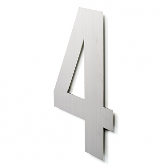 Intersteel Huisnummer 4 | Intersteel | 50 cm (XXL, Geborsteld RVS) 0035402124 K010808120