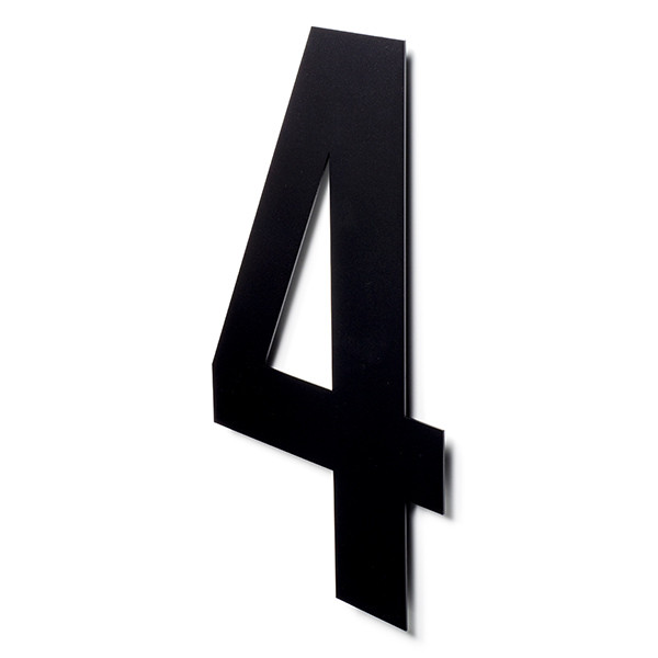 Intersteel Huisnummer 4 | Intersteel | 50 cm (XXL, RVS, Mat Zwart) 0023.402124 K010808100 - 1