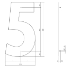 Intersteel Huisnummer 5 | Intersteel | 50 cm (XXL, Geborsteld RVS) 0035402125 K010808121 - 3