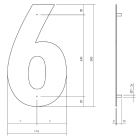 Intersteel Huisnummer 6 | Intersteel | 30 cm (XL, RVS, Mat Zwart) 0023.402116 K010808092 - 3
