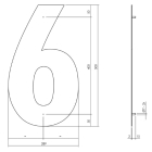 Intersteel Huisnummer 6 | Intersteel | 50 cm (XXL, RVS, Mat Zwart) 0023.402126 K010808102 - 3