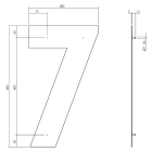Intersteel Huisnummer 7 | Intersteel | 50 cm (XXL, RVS, Mat Zwart) 0023.402127 K010808103 - 3