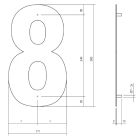 Intersteel Huisnummer 8 | Intersteel | 30 cm (XL, RVS, Mat Zwart) 0023.402118 K010808094 - 3