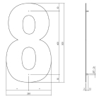 Intersteel Huisnummer 8 | Intersteel | 50 cm (XXL, Geborsteld RVS) 0035402128 K010808124 - 3