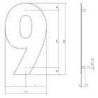 Intersteel Huisnummer 9 | Intersteel | 30 cm (XL, RVS, Mat Zwart) 0023.402119 K010808095 - 3