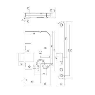 Intersteel Kastslot | Intersteel | 55 mm (Cilinder, Geborsteld RVS) 0094.954329 K010808042 - 