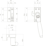 Intersteel Raamsluiting met slot | Intersteel | Ton (Links draaiend, SKG*, Ebbenhout, Nikkel) 0018.661652B K010809929 - 2