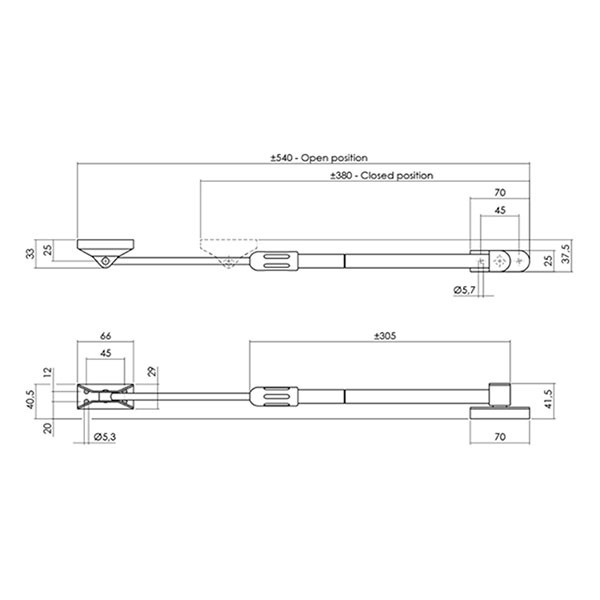 Intersteel Raamuitzetter | Intersteel | Tot 54 centimeter (Telescopisch, Buiten draaiend, Grijs) 0098.567151 K010809935 - 2