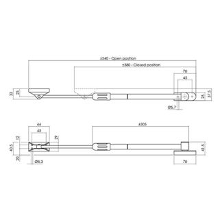 Intersteel Raamuitzetter | Intersteel | Tot 54 centimeter (Telescopisch, Buiten draaiend, Grijs) 0098.567151 K010809935 - 2