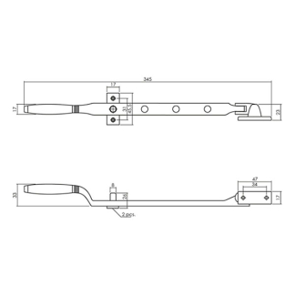 Intersteel Raamuitzetter | Intersteel (4 ventilatiestanden, Buiten draaiend, Nikkel, Ebbenhout) 0018.561481 K010809932 - 2