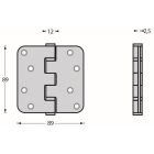 Intersteel Scharnier | Intersteel | 89 x 89 mm (Kogellager, DIN links/rechts, Tot 70 kg, Afgerond, Geborsteld RVS) 0035.462540CE K010808043 - 3