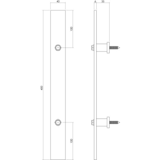 Intersteel Schuifdeurgreep | Intersteel | 400 x 40 mm 0023.450111 K010808047 - 