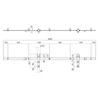 Intersteel Schuifdeursysteem | Intersteel | Basic (Max. 100 kg) 0023.450101 K010808025 - 