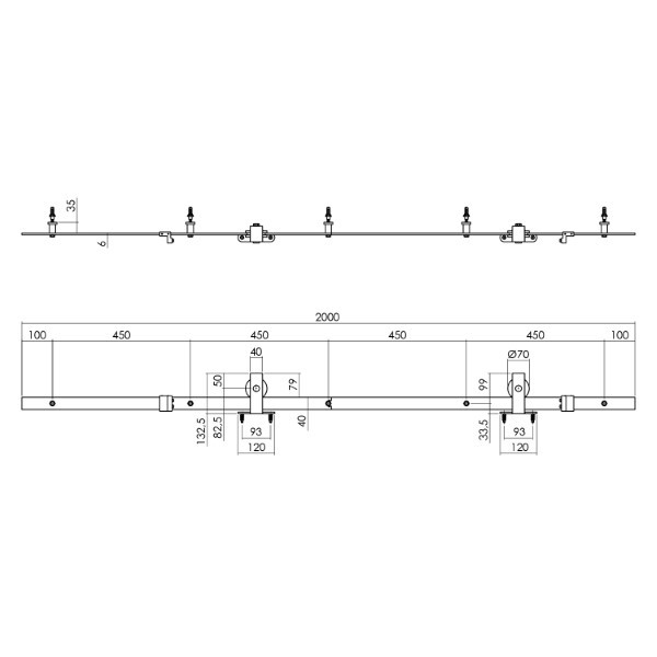 Intersteel Schuifdeursysteem | Intersteel | Basic Top (Max. 100 kg) 0023.450100 K010808046 - 3