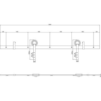 Intersteel Schuifdeursysteem | Intersteel | Modern (Max. 100 kg) 0023.450123 K010808054 - 