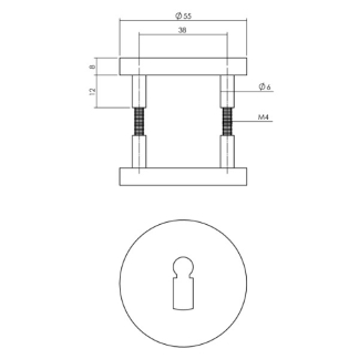 Intersteel Sleutelrozet | Intersteel (Aluminium, Zwart) 0023.010016 K010809809 - 2