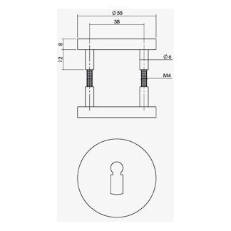 Intersteel Sleutelrozet | Intersteel (Rond, Aluminium, Zwart) 0023.010086 K010810040 - 2
