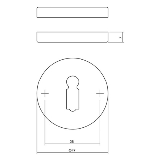 Intersteel Sleutelrozet | Intersteel (Rond, Messing, Chroom) 0016.318686 K010810039 - 2