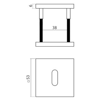 Intersteel Sleutelrozet | Intersteel (Vierkant, RVS, Brons) 1343103086 K010809960 - 2