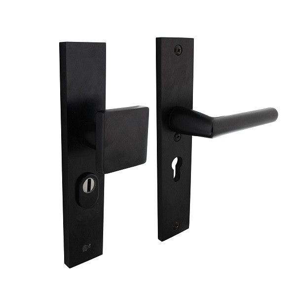 Intersteel Veiligheidsbeslag met duwer | Intersteel | 55 mm  (Kerntrekbeveiliging, Aluminium, Zwart) 0023.379429 K010809129 - 1