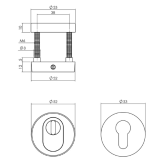 Intersteel Veiligheidsbeslag met knop | Intersteel | Jura (Rond rozet, Kerntrekbeveiliging, SKG***, Zwart) 0023.405730 K010809141 - 