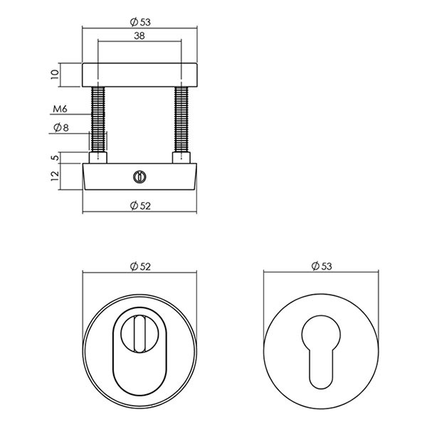 Intersteel Veiligheidsbeslag met knop | Intersteel (Rond rozet, Kerntrekbeveiliging, SKG***, Zwart) 35405731 K010809189 - 3