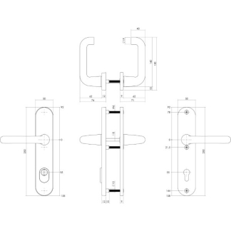 Intersteel Veiligheidsbeslag met kruk | Intersteel | 55 mm  (Kerntrekbeveiliging, Aluminium) 0082.379729 K010809164 - 