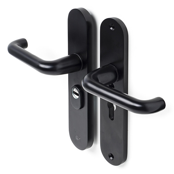 Intersteel Veiligheidsbeslag met kruk | Intersteel | 55 mm (Kerntrekbeveiliging, Aluminium, Zwart) 0023.379729 K010809135 - 1