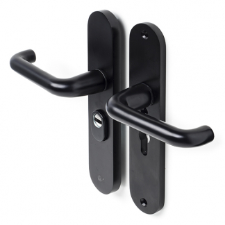 Intersteel Veiligheidsbeslag met kruk | Intersteel | 55 mm  (Kerntrekbeveiliging, Aluminium, Zwart) 0023.379729 K010809135 - 1