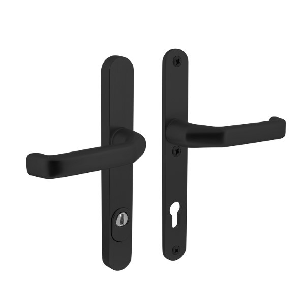 Intersteel Veiligheidsbeslag met kruk | Intersteel | 92 mm (Kerntrekbeveiliging, Aluminium, Zwart) 0023.379949 K010809138 - 2