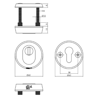 Intersteel Veiligheidsrozet | Intersteel (Rond, Kerntrekbeveiliging, SKG***, Set) 0082.375002 K010809156 - 