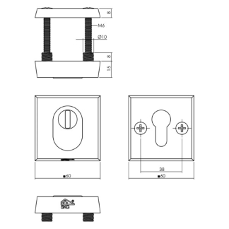 Intersteel Veiligheidsrozet | Intersteel (Vierkant, Kerntrekbeveiliging, SKG***, Set) 0023.375003 K010809128 - 