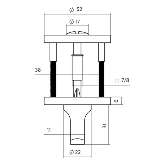 Intersteel Wc-sluiting | Intersteel (Rond, RVS, Brons) 1343102061 K010809897 - 2