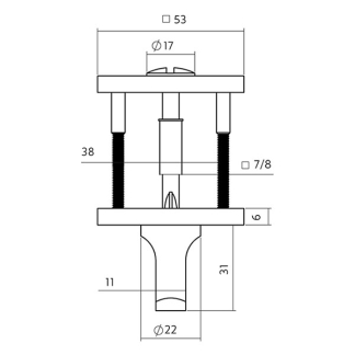 Intersteel Wc-sluiting | Intersteel (Vierkant, RVS, Brons) 1343103061 K010809898 - 2