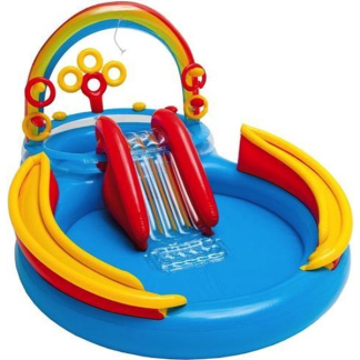 Intex Opblaasbaar zwembad | Bestway | 297 x 193 x 135 cm (Met glijbaan, ringwerpen, sproeier en ballen) 57453NP K170111805 - 1