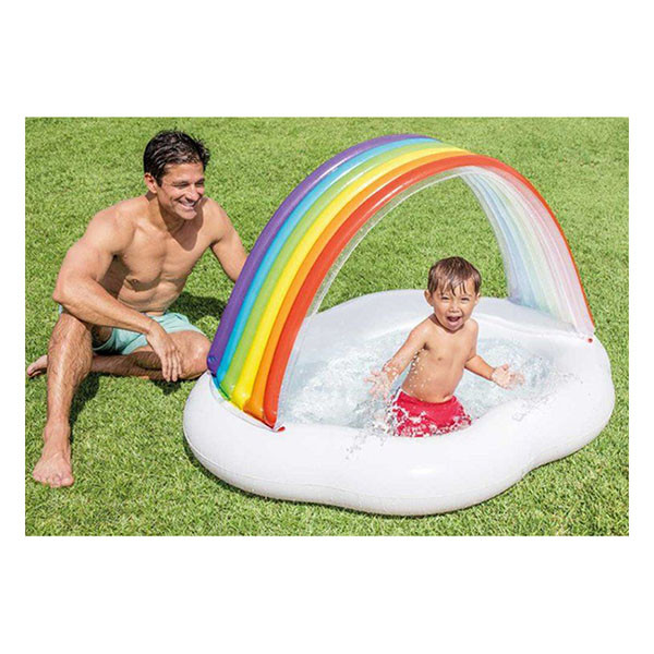 Intex Opblaasbaar zwembad | Intex | Ø 142 x 13 cm (Met regenboog zonnescherm) 57141NP K180107217 - 2