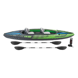 Intex Opblaasboot | Intex | Kayak (Opblaasbare stoel, 2 persoons, Groen/zwart/blauw) 776103 K170111807 - 2