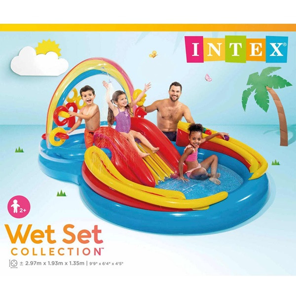 Intex Speelzwembad | Intex | 297 x 193 x 135 cm (Met glijbaan, ringwerpen, sproeier en speelballen) 57453NP K170111805 - 2