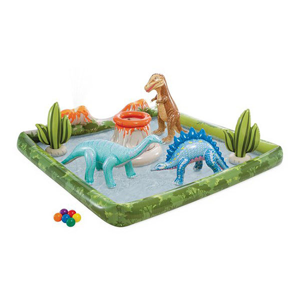 Intex Speelzwembad | Intex | Jurassic Adventure | 201 x 201 x 36 centimeter (410 liter, Ingebouwde sproeier, Dino's, Opblaasbaar) 56132NP K170111840 - 1
