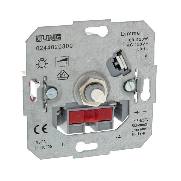 Dimmer Jung (AS500 Inbouw Draaiknop 60 tot 400W) JUNG