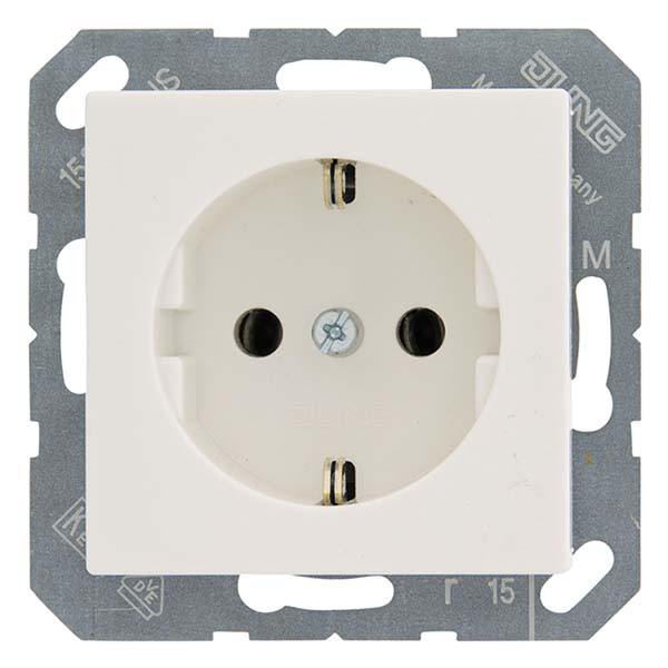 JUNG Stopcontact | Jung | AS500 (Inbouw, Randaarde, Wit) 38730 6600342 K180106006 - 2