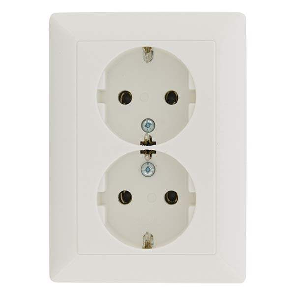 JUNG Stopcontact | Jung | AS500 (Inbouw, Randaarde, Wit) 38735 6600350 K180106008 - 2