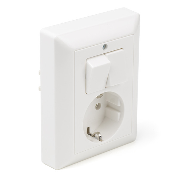 JUNG Stopcontact met schakelaar | Jung | AS500 (Inbouw, Randaarde, Serie, Wit) 38729 66.003.71 K180106628 - 1