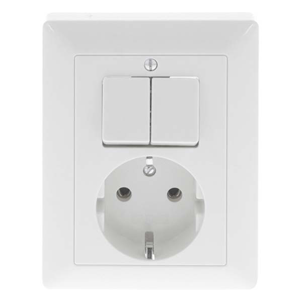 JUNG Stopcontact met schakelaar | Jung | AS500 (Inbouw, Randaarde, Serie, Wit) 38729 66.003.71 K180106628 - 2