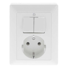 JUNG Stopcontact met schakelaar | Jung | AS500 (Inbouw, Randaarde, Serie, Wit) 66.003.71 K180106628 - 2