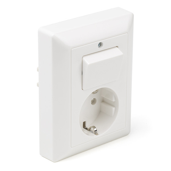 JUNG Stopcontact met schakelaar | Jung | AS500 (Inbouw, Randaarde, Wissel, Wit) 38728 66.003.68 K180106627 - 1